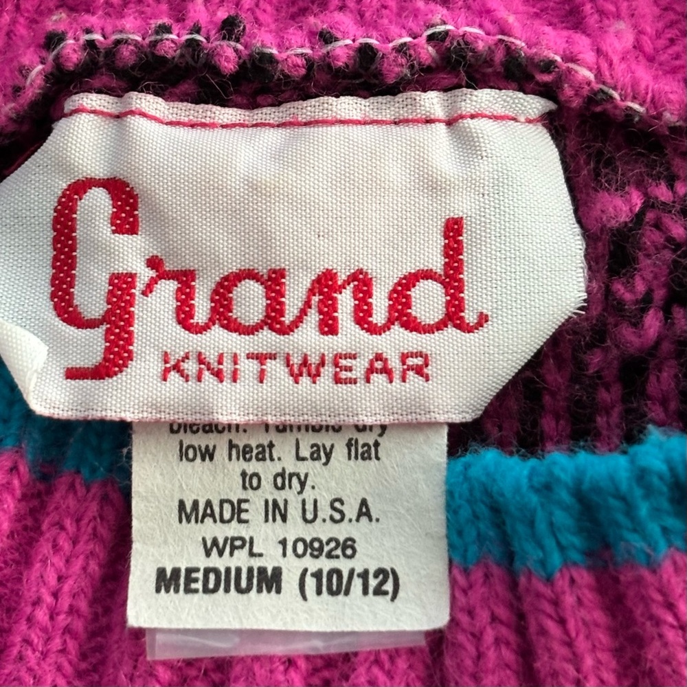 Vintage Kids Sweater. Adorable Scottie Dog Design. Bright & Colorful Size 10/12 - Picture 5 of 5